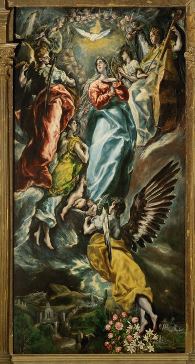 Pyhän Marian taivaaseenastuminen (maalaus kankaalle) tekijältä El (1541-1614) Greco