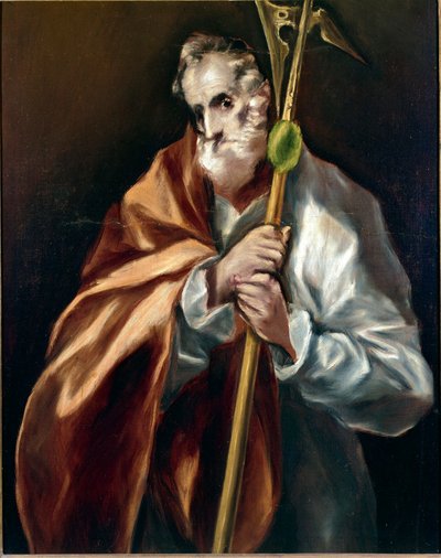 Apostoli Pyhä Jude Thadee. Domenikos Theotokopoulos dit El Grecon maalaus (1540-1614) tekijältä El Greco