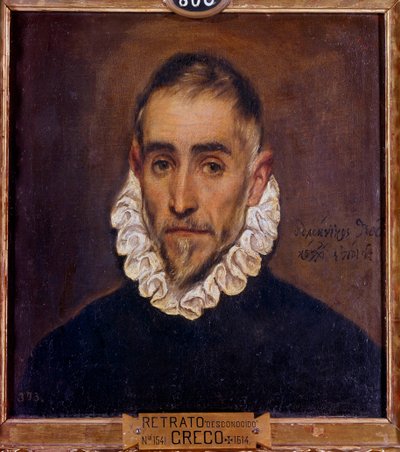 Gentlemanin muotokuva Domenikos Theotokopoulos dit El Grecon maalaus (1541-1614) 1604 su. 0,64 x 0,51 m Madrid, Prado-museo tekijältä El Greco