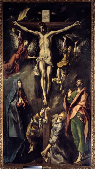 Domenikos Theotokopoulos dit El Grecon ristiinnaulitsemismaalaus (1541-1614) 1600-luvun su. 3,12x1,69 m Madrid, Prado-museo tekijältä El Greco