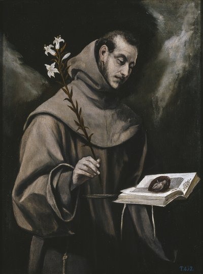 Pyhä Antonius Padovalainen, n. 1580 tekijältä El Greco