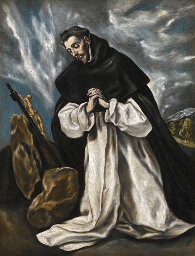 Pyhä Dominicus rukouksessa tekijältä El Greco