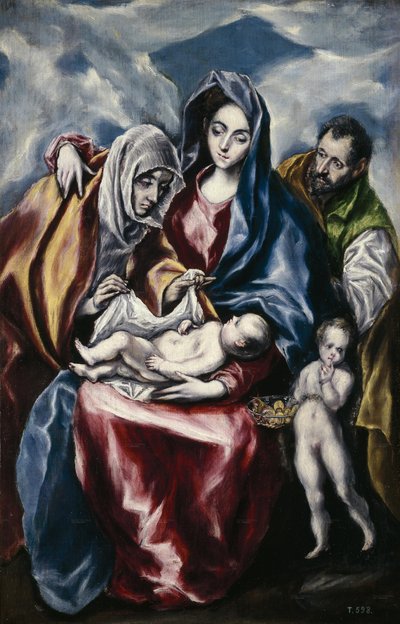 Pyhä perhe ja pyhät Anne ja Johannes tekijältä El Greco