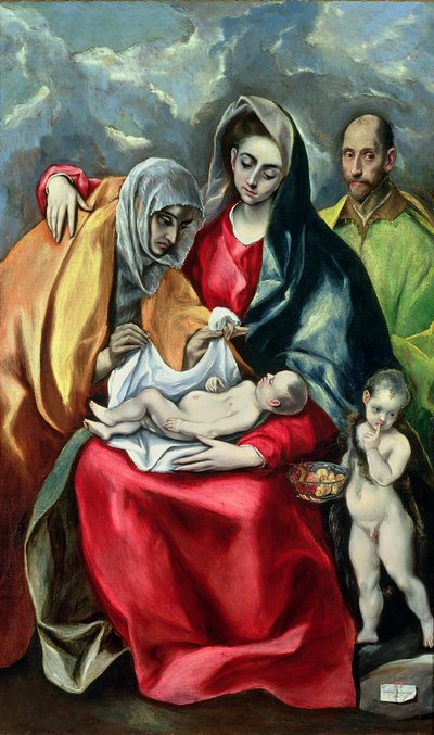 Pyhä perhe Pyhän Elisabetin kanssa, 1580-85 tekijältä El Greco