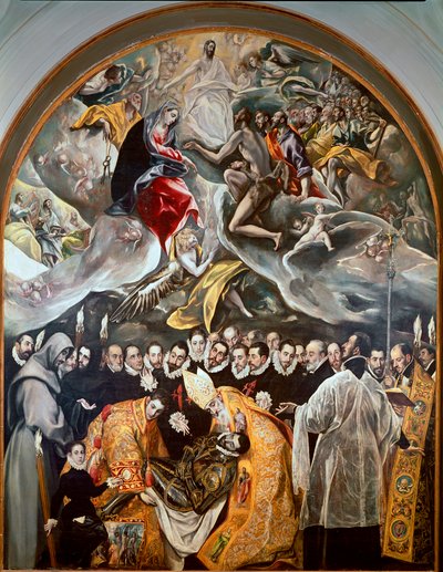 Orgazin kreivin hautajaiset Domenikos Theotokopoulos dit El Grecon maalauksen alempi yksityiskohta tekijältä El Greco