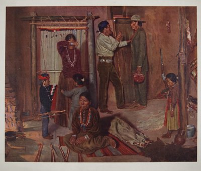 Lähtö kotoa Carlislen intiaanikouluun (chromolitho) tekijältä Elbridge Ayer Burbank