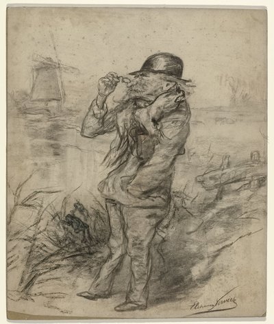 Karikatyyri muotokuva taidemaalari Paul Gabrielista tekijältä Elchanon Verveer