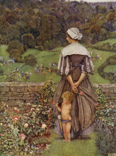 Sävy ja itku amorin jälkeen (väri litho) tekijältä Eleanor Fortescue Brickdale
