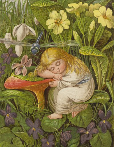 Mutta hän upposi vain ilon unelmaan (väri litho) tekijältä Eleanor Fortescue Brickdale