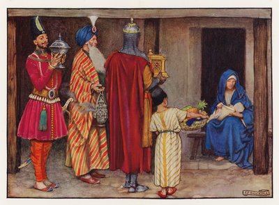 Carols: The Kings from Orient (väri litho) tekijältä Eleanor Fortescue Brickdale