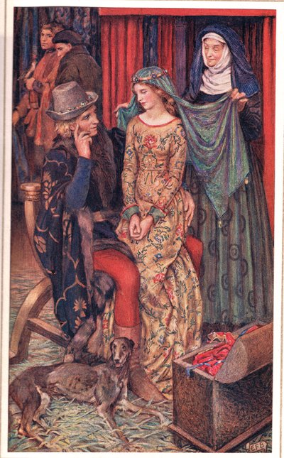 Enid, kuvitus Alfred Tennysonin (1809-92) teoksesta "Idylls of the King", julkaisija Hodder & Stoughton tekijältä Eleanor Fortescue Brickdale