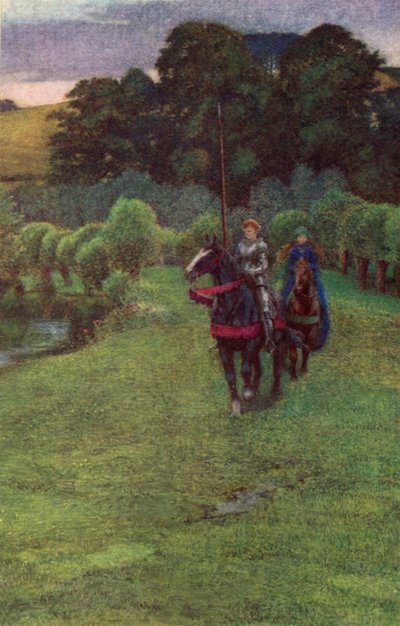 Enid he ratsastivat niin hitaasti ja näyttivät niin vaalealta (väri litho) tekijältä Eleanor Fortescue Brickdale