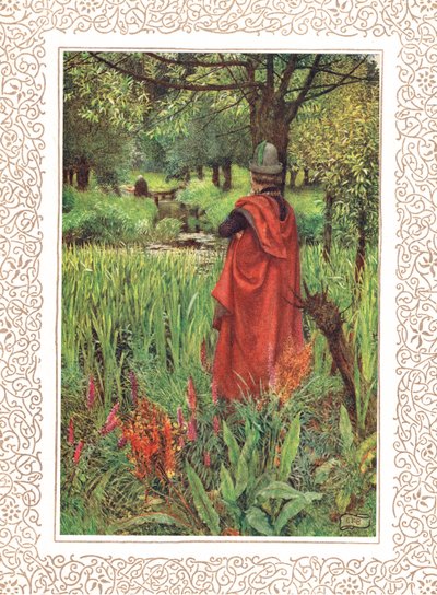Farewell Fair Lily, kuvitus Alfred Tennysonin (1809-92) "Idylls of the King" -julkaisusta, julkaisija Hodder & Stoughton tekijältä Eleanor Fortescue Brickdale