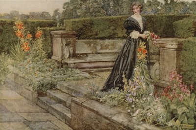 Puutarha fancies, kukan nimi (väri litho) tekijältä Eleanor Fortescue Brickdale