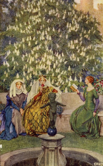Guinevere (väri litho) tekijältä Eleanor Fortescue Brickdale