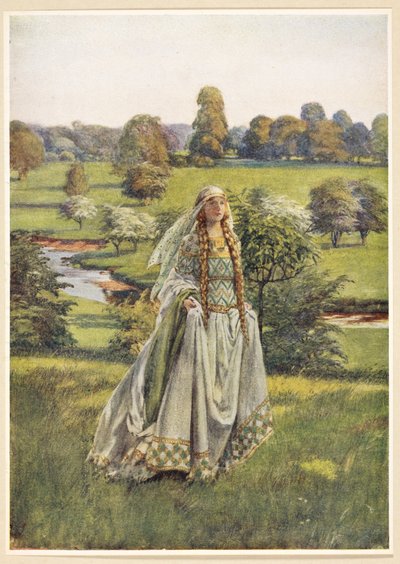 Guinevere, Eleanor Fortescue-Brickdalen teoksesta The Golden Book of Famous Women tekijältä Eleanor Fortescue Brickdale