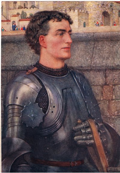 Lancelot, n. 1910 (väri litho) tekijältä Eleanor Fortescue Brickdale