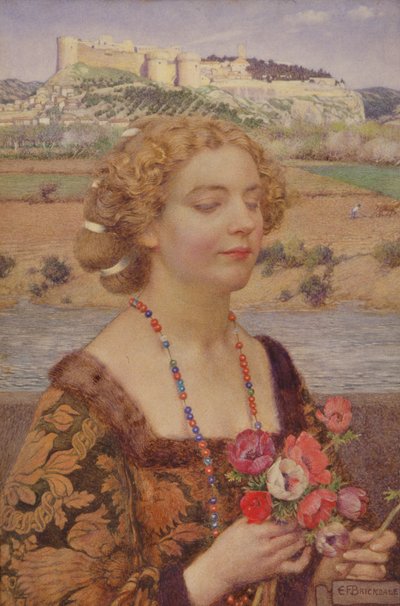 Laura of Avignon (akvarelli paperille) tekijältä Eleanor Fortescue Brickdale