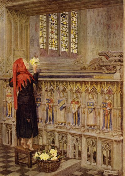 Vain vanhurskaiden teot, tuoksuvat makealta ja kukkivat tomussaan (väri litho) tekijältä Eleanor Fortescue Brickdale