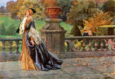 Kuningatar Katharine. Shakespeare. Kuningas Henrik VIII (värilitro) tekijältä Eleanor Fortescue-Brickdale