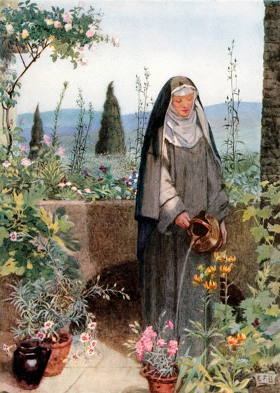 Pyhä Klara (värilitografia) tekijältä Eleanor Fortescue-Brickdale