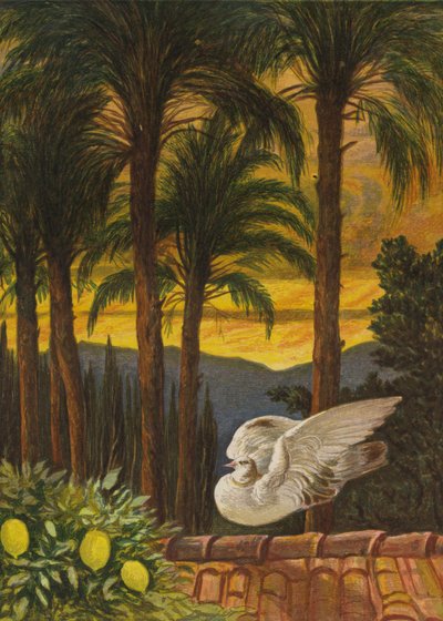 Muinaisten palmujen puutarha (väri litho) tekijältä Eleanor Fortescue Brickdale