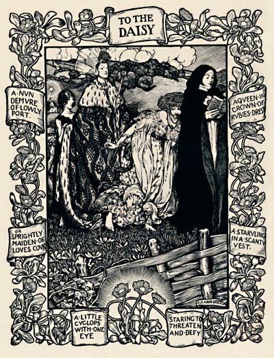 Kuvitus Wordsworthsin runoon Daisylle, nro 2, 1923 tekijältä Eleanor Fortescue Brickdale