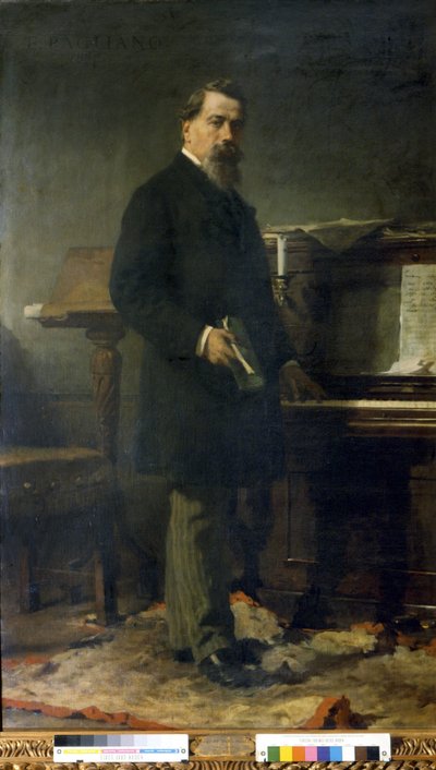 Amilcare Ponchielli (1834-1886). italialainen säveltäjä. Eleuterio Paglianon maalaus. tekijältä Eleuterio Pagliano