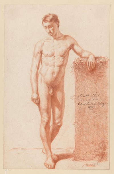 Seisova miesalasti edestä katsottuna (2. palkinto 1818) tekijältä Elias Friedrich Kruger