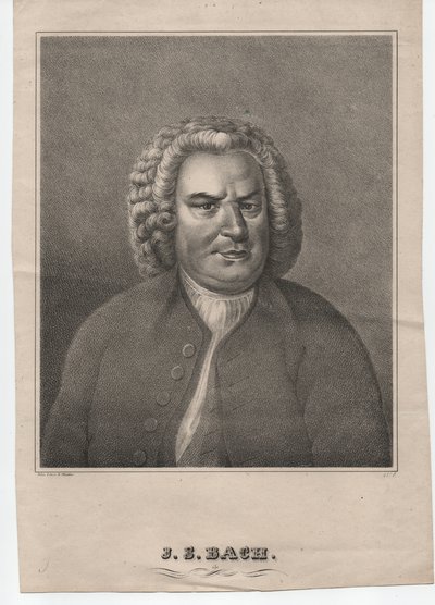 Johann Sebastian Bach (1685-1750) (n. 1850, kaiverrus). tekijältä Elias Gottleib (after) Haussmann