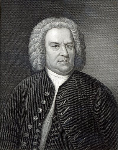 Saksalaisen säveltäjän Johann Sebastian Bachin muotokuva tekijältä Elias Gottleib Haussmann