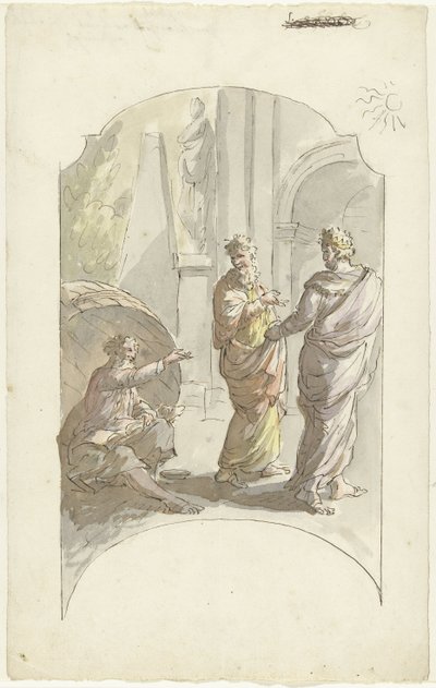 Diogenes pyytää Aleksanteria olemaan seisomasta hänen valossaan tekijältä Elias van Nijmegen