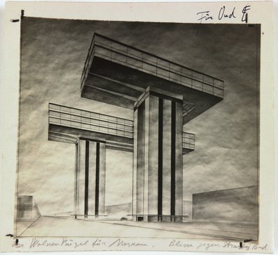 Pilvenpiirtäjä Wolkenbügel Strastnoy-bulevardilla Moskovassa, 1925 tekijältä Eliezer Markowich Lissitzky