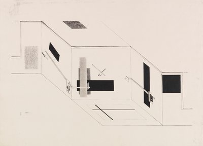 Proun-huone. I Kestner-salkun arkki 5, 1923. tekijältä Eliezer Markowich Lissitzky