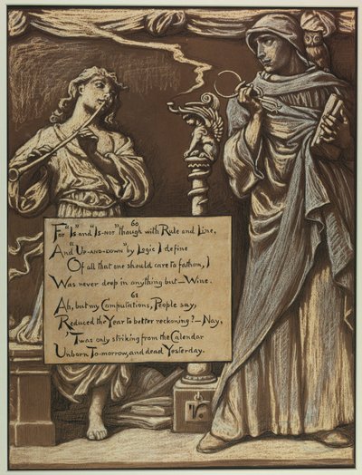 (Omar Khayyámin Rubáiyátin kuvitus) The Divorce of Reason (Järjen ero) tekijältä Elihu Vedder