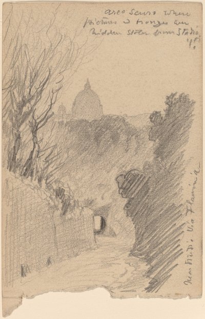 Arco Oscuro - Via Fiaminian yli, n. 1890. tekijältä Elihu Vedder