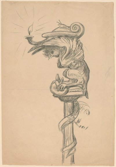 Yksityiskohta Viiniköynnöksen tyttären häistä, n. 1890. tekijältä Elihu Vedder