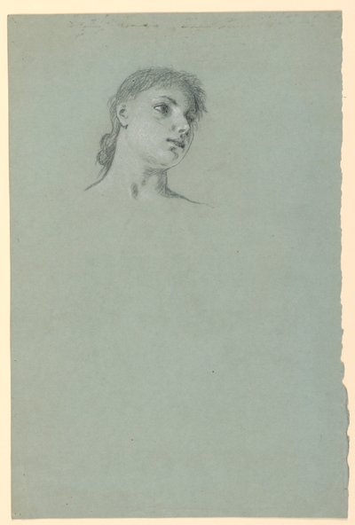 Piirros, Tytön luonnos, n. 1885 tekijältä Elihu Vedder