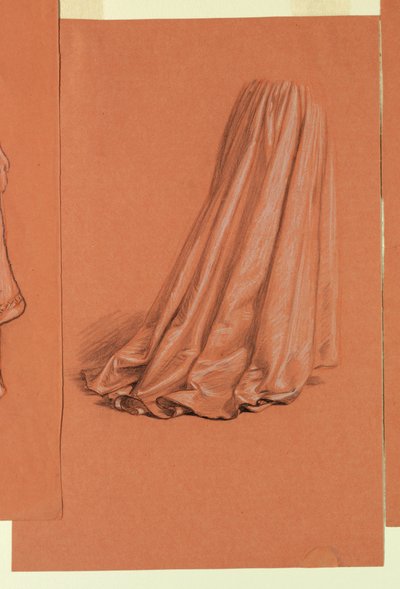 Piirros, verhoilu (opinnäytetyö öljyvärimaalausta "Hääprosessio" varten), n. 1872. tekijältä Elihu Vedder
