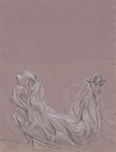 Figuuritutkimukset (recto); Drapery-tutkimus (käänteinen) tekijältä Elihu Vedder
