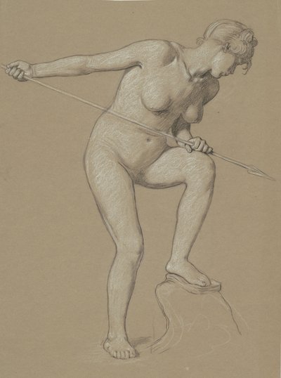 Tyttö Spearing Dolphin, c. 1900. tekijältä Elihu Vedder
