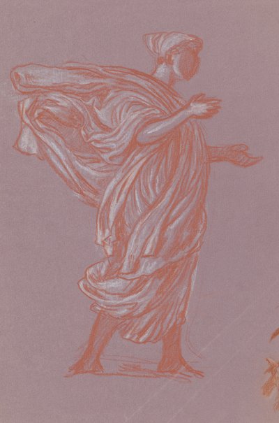 Seisova hahmo, n.1872-77 (värikynä violetille paperille). tekijältä Elihu Vedder