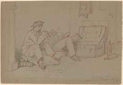 Opiskelijat Latinalaiskorttelissa, Pariisi, n. 1858. tekijältä Elihu Vedder