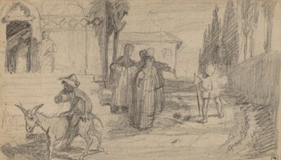 Vertaus Milleristä ja Aasista, n. 1859. tekijältä Elihu Vedder