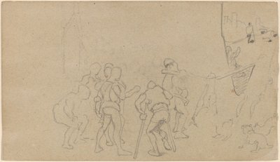 Kyläkohtaus, c. 1859. tekijältä Elihu Vedder