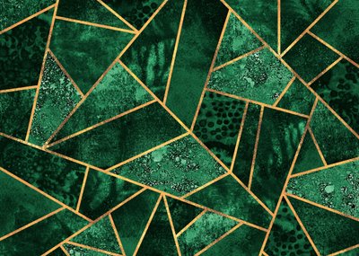 Smaragdinvihreä geometrinen kuvio tekijältä Elisabeth Fredriksson
