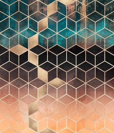 Kultainen ombre-geometrinen kuvio tekijältä Elisabeth Fredriksson