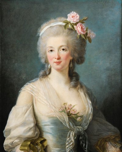 Jeanne de Valois-Saint-Rémyn oletettu muotokuva. tekijältä Élisabeth Louise Vigée Le Brun