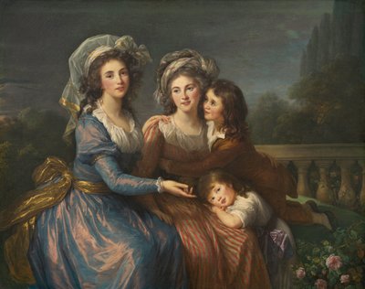Pezayn markiisi ja Rougén markiisi poikiensa Alexisin ja Adrienin kanssa. tekijältä Élisabeth Louise Vigée Le Brun