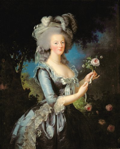 Marie Antoinette ruusun kanssa tekijältä Elisabeth Louise Vigee Lebrun